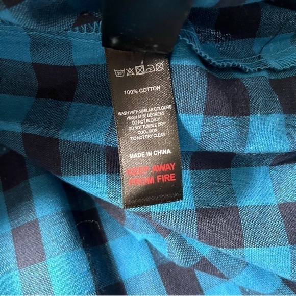 Lola May Blue Gingham Smock Midi Dress Puff Sleeve Cottagecore UK8 / US4 - Picture 8 of 14